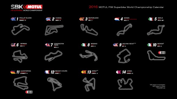 Le calendrier provisoire Superbike