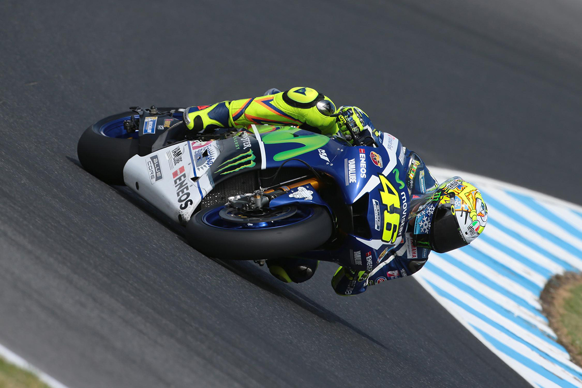 Valentino Rossi à l'oeuvre