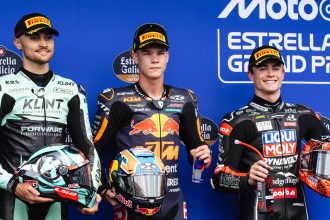 En Moto2 (moteurs Triumph), c&rsquo;est Collin Veijer (team Red Bull KTM Ajo, châssis Kalex) qui prend la pole à Jerez, devant Alex Escrig (Klint, châssis Forward) et Manuel Gonzalez (Liqui Moly Dynavolt Intact, Kalex)