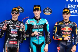 Maximo Quiles (team CFMOTO Gaviota Aspar, KTM) décroche la pole Moto3 au Grand Prix d&rsquo;Espagne (Jerez), devant David Munoz (Liqui Moly Dynavolt Intact, KTM) et Alvaro Carpe (Red Bull KTM Ajo)