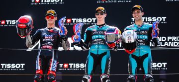 Maximo Quiles (team CFMOTO Gaviota Aspar, KTM) remporte le Grand Prix TT d&rsquo;Assen en Moto3, devant David Almansa (LiquiMoly Dynavolt Intact, KTM) et Marco Morelli (CFMOTO Gaviota Aspar)