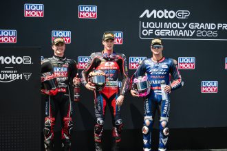 En Moto2 (moteurs Triumph), Ivan Ortola (team QJ Motor – R.O.M.E.A. – MSI, châssis Kalex) obtient la pole du Grand Prix d&rsquo;Allemagne au Sachsenring, devant le leader du championnat Manuel Gonzalez (Liqui Moly Dynavolt Intact, Kalex) et Izan Guevara (Blu Cru Pramac Yamaha, Boscoscuro)