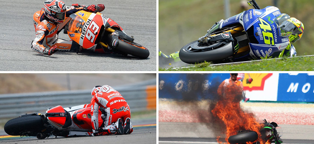 Un bilan et des images des chutes MotoGP 2014