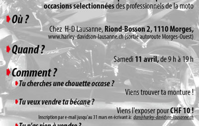Une journée de l&rsquo;occasion toutes marques chez le concessionnaire Harley vaudois :: En bref