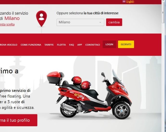 Après Mobility, le partage de scooter MP3 à Milan