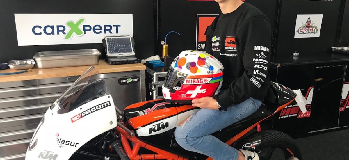 Le jeune pilote suisse Jason Dupasquier a renoué avec la compétition à Valencia