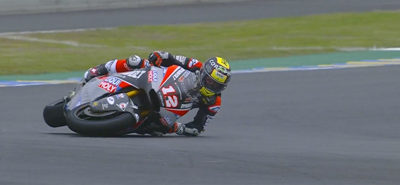 Lüthi et Navarro imitent Marc Marquez sous la pluie du Mans :: CM Moto2 2019