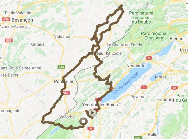 Parcours Au Creux-du-Van et du Dessoubre français