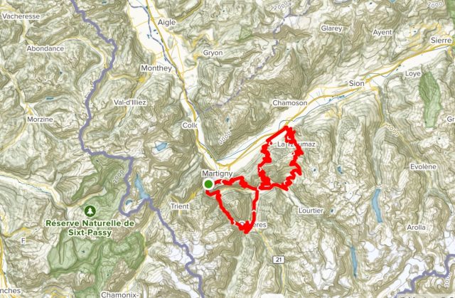 Parcours Saute-montagne de Riddes à Saxon en passant par Verbier