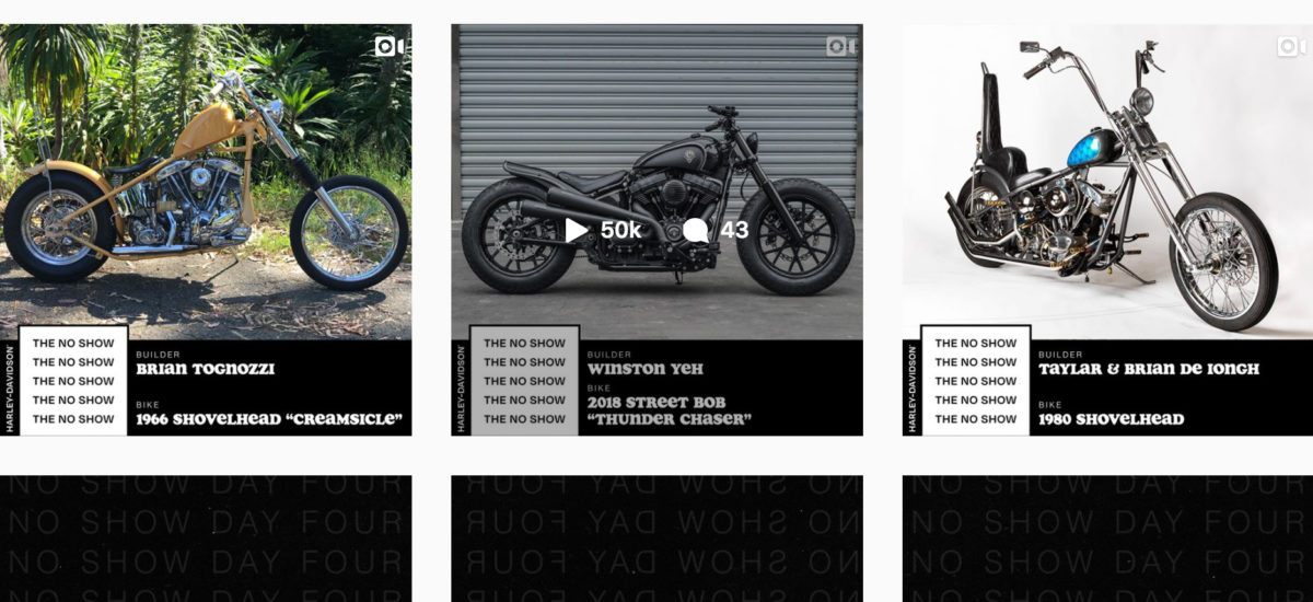 Harley ouvre son Instagram aux customiseurs pour un « No Show »