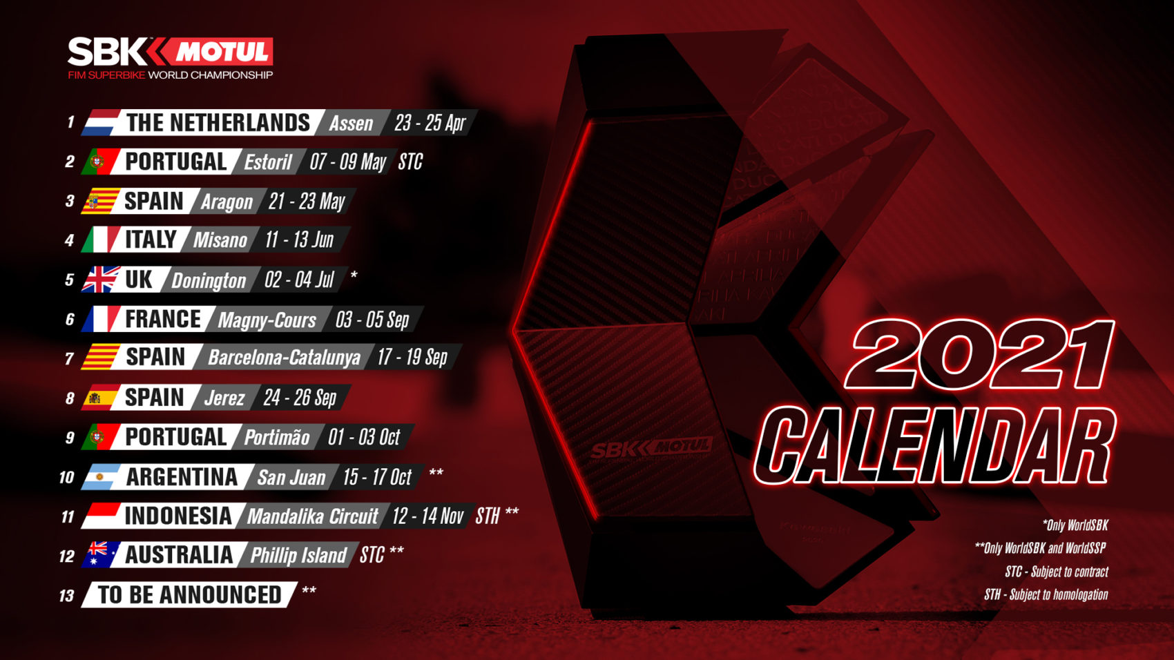 Calendrier wsbk A Actu Moto