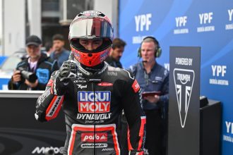 Pole position en Argentine en Moto2 (moteurs Triumph) pour Manuel Gonzalez (team Intact, châssis Kalex), devant Jake Dixon (Marc VDS, Boscoscuro) et Marcos Ramirez (Only Fans American Team, Kalex)