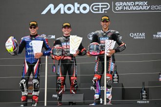 En Moto2 (moteurs Triumph), le leader du championnat Manuel Gonzalez (team Liqui Moly Dynavolt Intact, châssis Kalex) a remporté la course au Balaton Park (Hongrie), devant Filip Salac (Only Fans, Kalex) et Senna Agius (Intact)
